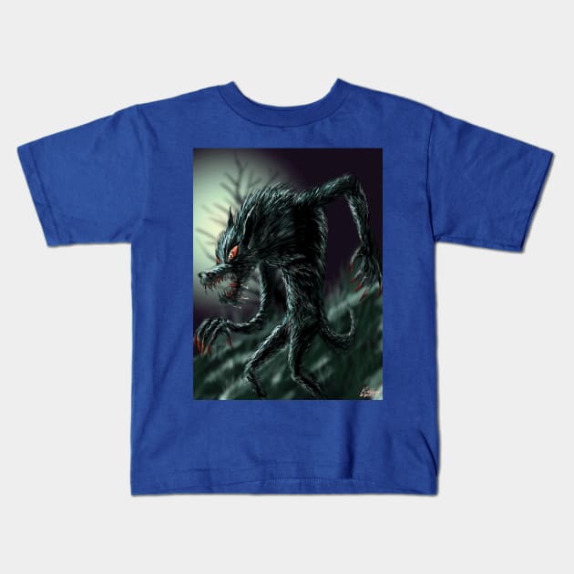 Moon Beast Kids T-Shirt by RickLucey